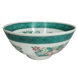 Vintage Hong Kong Hand-Painted Floral Soup Bowl – Collectible Ceramic Dish